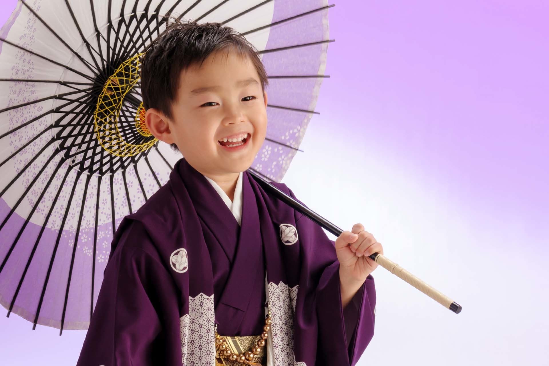 七五三の男の子の写真
